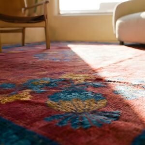 Antique Chinese Art Deco Allover Floral Purple 1920s Rug (SKU 24932) - in-room detail
