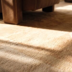 Antique Chinese Art Deco Allover Geometric Hand Knotted Pile Rug (SKU 21462) - in-room detail