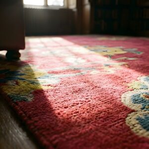 Antique Chinese - Art Deco Coral 1930s Wool Rug (SKU 23502) - in-room detail