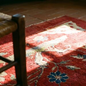 Antique Chinese Art Deco Floral Red 1920s Rug (SKU 24419) - in-room detail