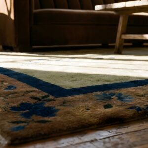 Antique Chinese Art Deco Wool Pile Gray Color Area Rug (SKU 25202) - in-room detail