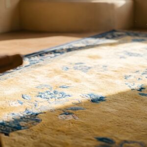Antique Chinese - Art Deco Large Room Size Wool Yellow Rug (SKU 23474) - in-room detail