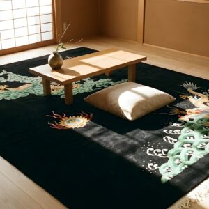 Antique Chinese - Art Deco Medium Wool Black Rug (SKU 25164) - room view