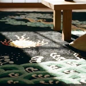 Antique Chinese - Art Deco Medium Wool Black Rug (SKU 25164) - in-room detail