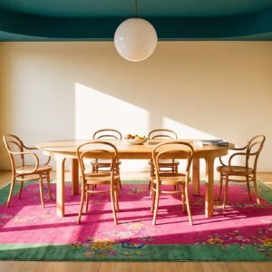 Antique Chinese - Art Deco Medium Wool Coral Rug (SKU 25058) - room view