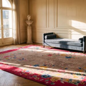 Antique Chinese - Art Deco Medium Wool Ivory Rug (SKU 25106) - room view