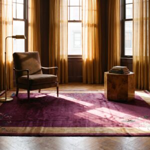 Antique Chinese - Art Deco Medium Wool Purple Rug (SKU 25122) - room view