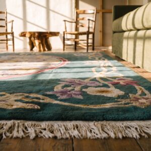 Antique Chinese Art Deco / Art Nouveau Room Size Wool Rug (SKU 19573) - in-room detail