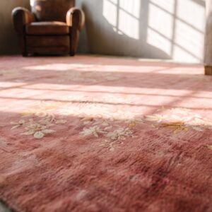 Antique Chinese Art Deco Oversized Coral Rug Wool (SKU 20787) - in-room detail