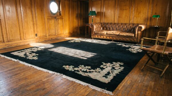 Antique chinese - art deco oversized large oversized big rug wool black 6 Antique chinese - art deco oversized large oversized big rug wool black (sku 21950) - room view