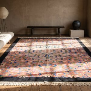 Chinese - Art Deco Knotted Rectangle 1930s Wool Coral Room Size Antique Rug (SKU 22132) - room view