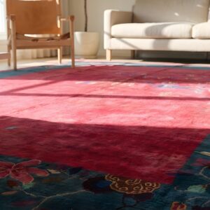 Chinese Knotted - Art Deco Rectangle Antique Wool Purple 1920s Room Size Rug (SKU 22791) - in-room detail