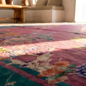 Chinese Antique - Art Deco Rectangle Room Size Wool Knotted 1920s Coral Rug (SKU 22258) - in-room detail