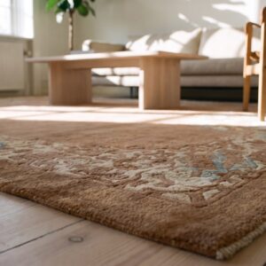 Antique Wool Chinese - Art Deco Knotted Rectangle Room Size 1930s Rug (SKU 22577) - in-room detail