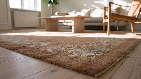 Antique wool chinese - art deco knotted rectangle room size 1930s rug (sku 22577) - in-room detail