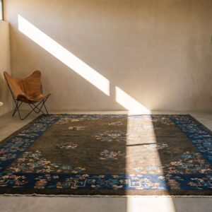Antique Chinese - Art Deco Room Size Wool Brown Rug (SKU 22307) - room view