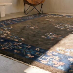 Antique Chinese - Art Deco Room Size Wool Brown Rug (SKU 22307) - in-room detail