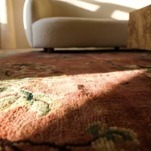 Antique Chinese - Art Deco Room Size Wool Coral Rug (SKU 24867) - in-room detail