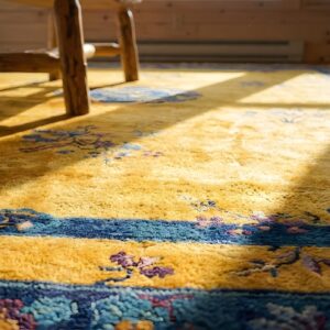 Antique Chinese - Art Deco Room Size Wool Manchester Yellow Rug (SKU 25829) - in-room detail