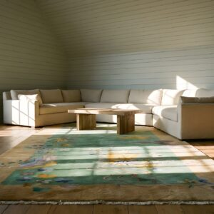 Antique Chinese Art Deco Sea Foam Green Hallway Runner Rug (SKU 25407) - room view