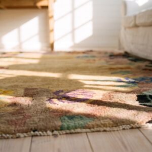 Antique Chinese - Art Deco Small Scatter Size Wool Ivory Rug (SKU 24824) - in-room detail