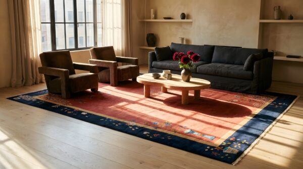 Antique chinese art deco square room size minimalist walter nichols rug 7 Antique chinese art deco square room size minimalist walter nichols rug (sku 24568) - room view