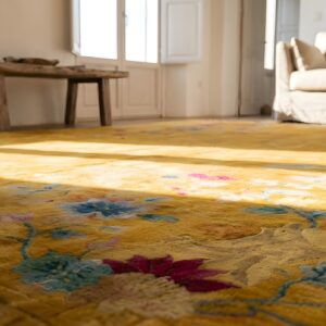 Antique Chinese - Art Deco Yellow 1930s Rug (SKU 23142) - in-room detail