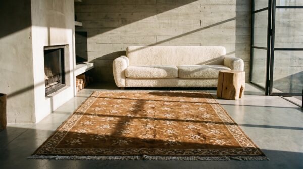 Antique chinese - baotou chinese knotted rug 9 Antique chinese - baotou chinese knotted rug (sku 17407) - room view