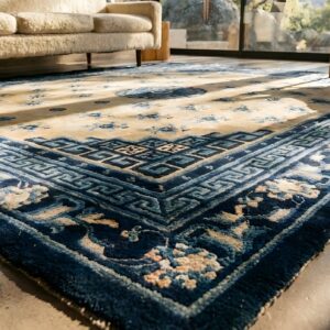 Antique Chinese Baotou 1920s Square Rug (SKU 25318) - in-room detail