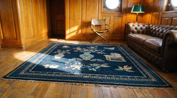 Antique chinese - baotou blue 1920s rug 12 Antique chinese - baotou blue 1920s rug (sku 23213) - room view