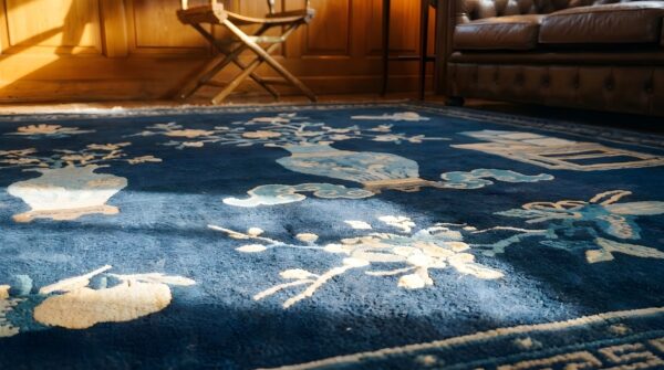 Antique chinese - baotou blue 1920s rug 13 Antique chinese - baotou blue 1920s rug (sku 23213) - in-room detail