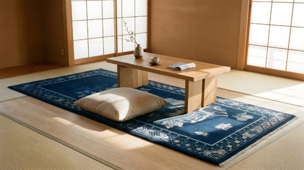 Antique chinese - baotou blue 1925 rug (sku 23235) - room view