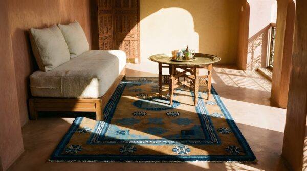 Antique chinese - baotou brown 1920s rug 11 Antique chinese - baotou brown 1920s rug (sku 23248) - room view