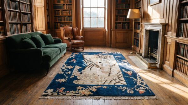 Antique chinese - baotou hallway runner wool ivory rug (sku 23106) - room view