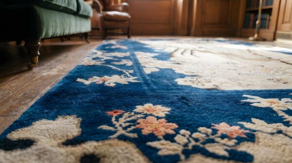 Antique chinese - baotou hallway runner wool ivory rug (sku 23106) - in-room detail