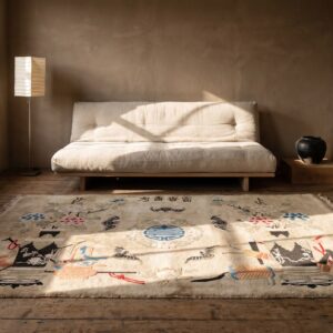 Antique Chinese - Baotou Chinese Ivory 1890s Rug (SKU 22660) - room view