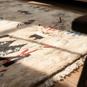Antique Chinese - Baotou Chinese Ivory 1890s Rug (SKU 22660) - in-room detail