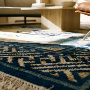 Antique Chinese - Baotou Small Scatter Size Wool Ivory Rug (SKU 25208) - in-room detail