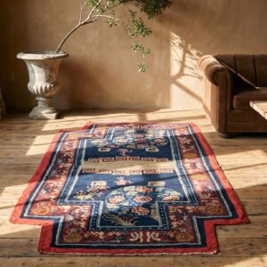 Antique Chinese Wool Blue Hand Knotted Pile Rug (SKU 21995) - room view