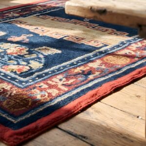 Antique Chinese Wool Blue Hand Knotted Pile Rug (SKU 21995) - in-room detail