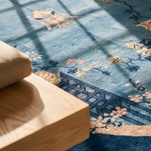 Antique Chinese Blue Peking Oval Room Size Rug (SKU 22011) - in-room detail