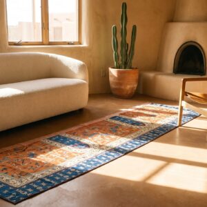 Antique Chinese Coral Textile Small Scatter Size Wool Rug (SKU 25294) - room view