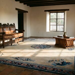 Antique Chinese Rug, Hand-Knotted Wool, Chinese Decorative Tradition (SKU 21722) - room view