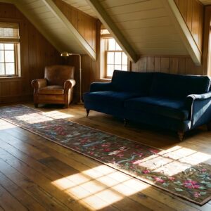 Antique Chinese Floral Hallway Runner Rug (SKU 24713) - room view