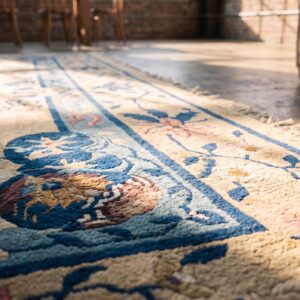 Antique Chinese Floral Medallion Design Room Size Peking Rug (SKU 22501) - in-room detail