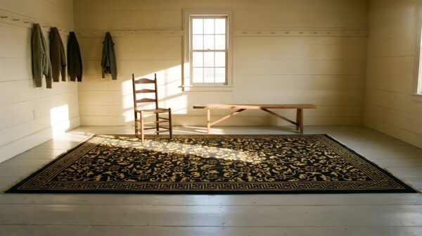 Chinese hallway runner antique wool 1920s rectangle - peking knotted blue rug 7 Chinese hallway runner antique wool 1920s rectangle - peking knotted blue rug (sku 23508) - room view
