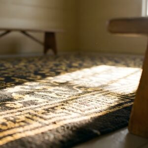 Chinese Hallway Runner Antique Wool 1920s Rectangle - Peking Knotted Blue Rug (SKU 23508) - in-room detail
