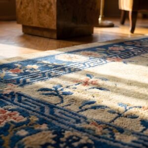 Antique Chinese Hallway Runner Wool Ivory Rug (SKU 24900) - in-room detail