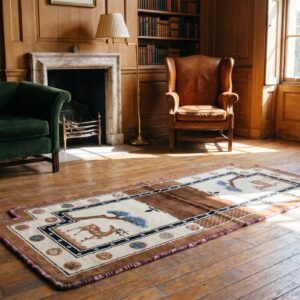Antique Chinese Wool Ivory Beige Cream White Hand Knotted Pile Rug (SKU 21974) - room view