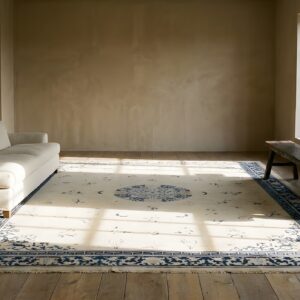 Chinese Ivory Knotted Room Size - Peking Antique Rectangle 1920s Wool Rug (SKU 25608) - room view
